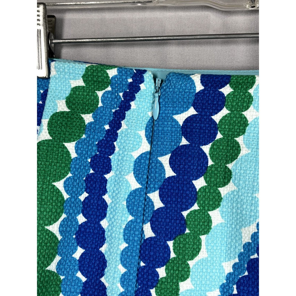 Talbots Blue-Green polka dot wavy pencil skirt, size 6P - Picture 6 of 9